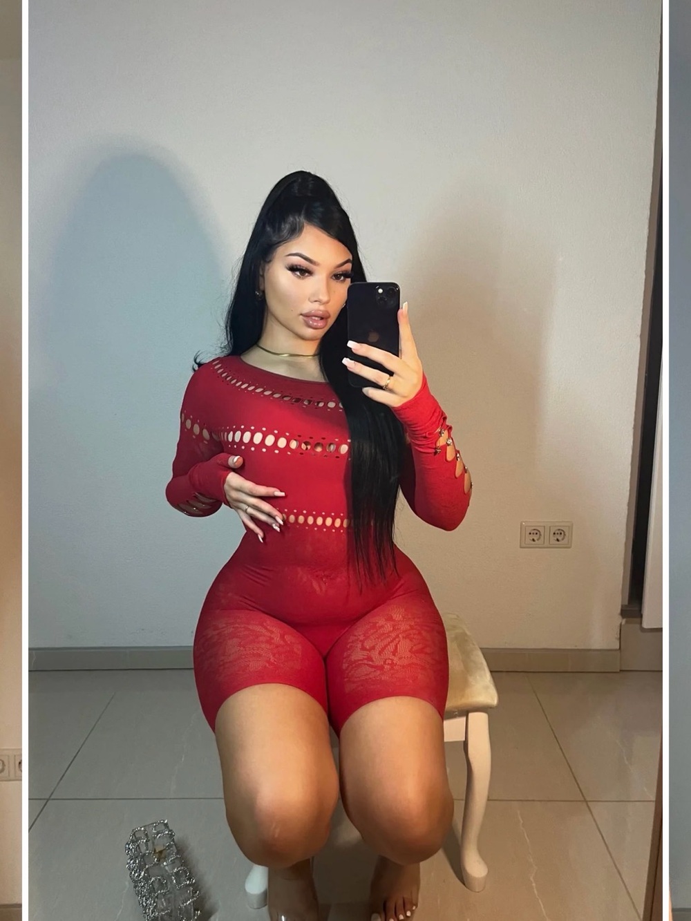 Baddieville JAYDEN ROMPER (RED) - Picture 2 of 2